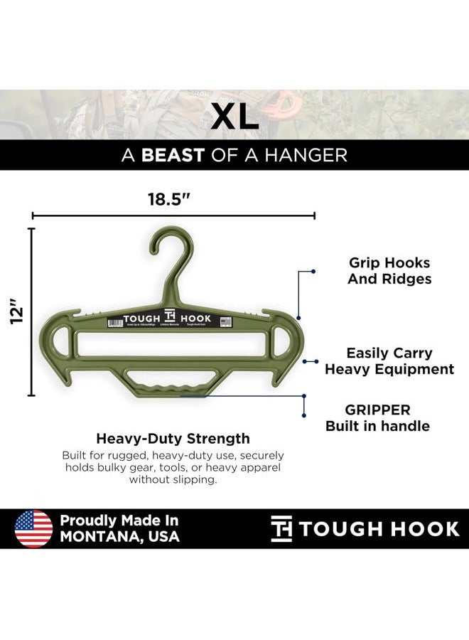 Tough Hook Tough Hanger XL | American Made |Unbreakable Heavy Duty Hanger |GRIPPER Built-in Carry Handle | A Beast of a Hanger |Premium Military Grade | X-Large Hanger |180 LB Capacity | |Veteran Owned (Foliage) - Image 4