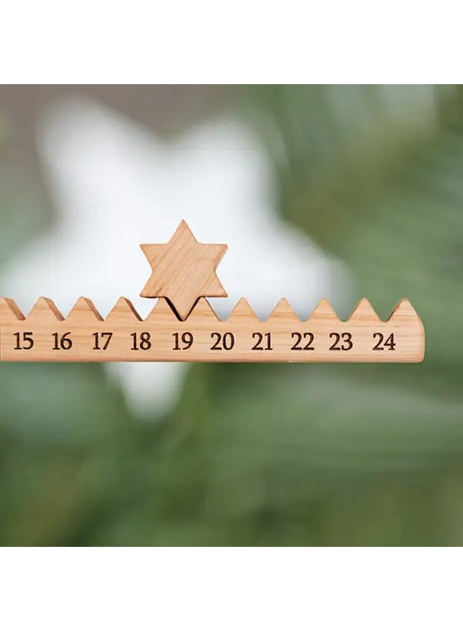 1pc Rustic Artificial Wood Advent Calendar with 24 Numbered Doors Color Coded Days Countdown for Christmas Holiday Season Countdown Calendar Farmhouse Decor Family Activity Gift - Image 2