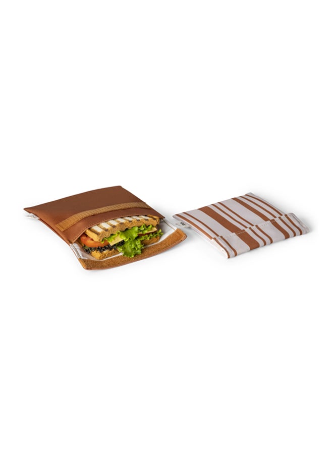 Citron - Reusable Sandwich Bag, Fun And Eco - Friendly Sandwich Storage Solution - Caramel - Image 1