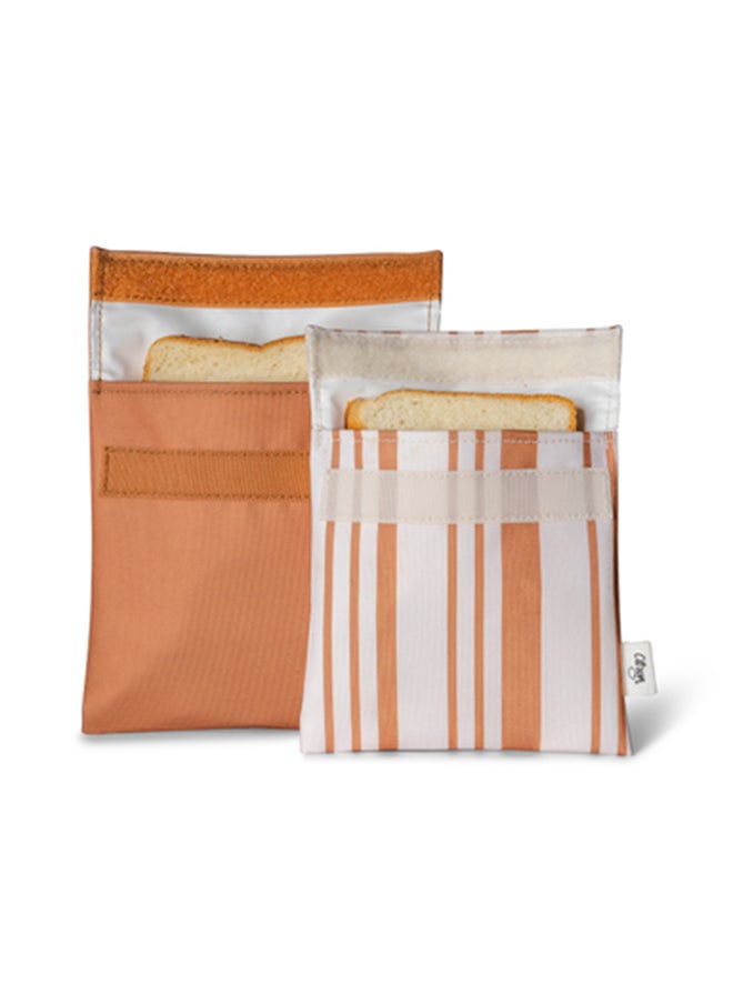 Citron - Reusable Sandwich Bag, Fun And Eco - Friendly Sandwich Storage Solution - Caramel - Image 1