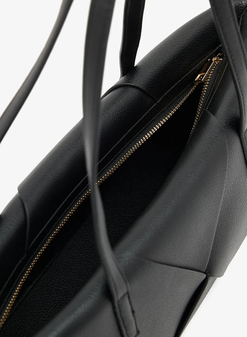 ELLA Black Structured East-To-West Tote for Women | Best Price UAE