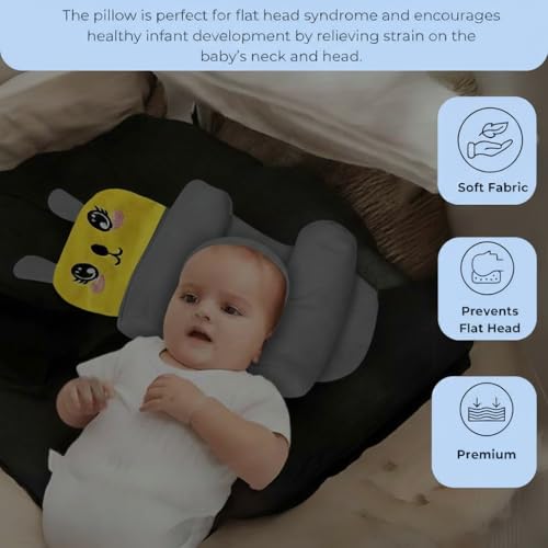 Kausbabi Baby Sleeping Support Pillow with Side Rollers | Newborn Safety Sleeping Pillow Set | Soft Cotton Infant Neck Pillow for 0–12 Months | Anti-Flat Head Cushion for Baby Boys & Girls (New) - Image 2