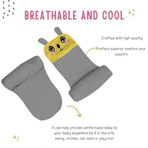 Kausbabi Baby Sleeping Support Pillow with Side Rollers | Newborn Safety Sleeping Pillow Set | Soft Cotton Infant Neck Pillow for 0–12 Months | Anti-Flat Head Cushion for Baby Boys & Girls (New) - Image 3