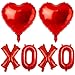 Lxzyu XOXO Balloons Valentine Balloons 16 Inch Mylar Balloons Red Heart Balloon Heart Shaped Balloon Valentines Day Decorations for Photo Props Bridal Galentines Day Valentines Party Decorations - Image 2