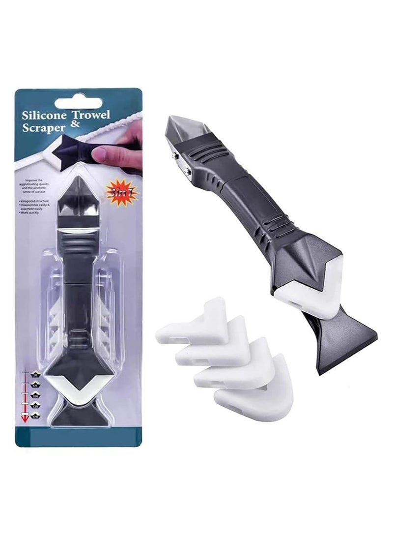 Oasisgalore 3 in 1 Silicone Caulking Tool | Caulk Removal Tool | Grout Removal Tool | Caulk Removal Tool for KitchenBathroom, Windows and Sink Joints (Stainless Steel Head)  - Image 1