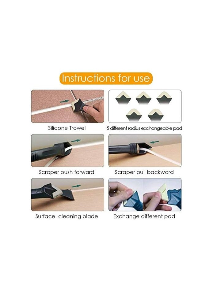 Oasisgalore 3 in 1 Silicone Caulking Tool | Caulk Removal Tool | Grout Removal Tool | Caulk Removal Tool for KitchenBathroom, Windows and Sink Joints (Stainless Steel Head)  - Image 4