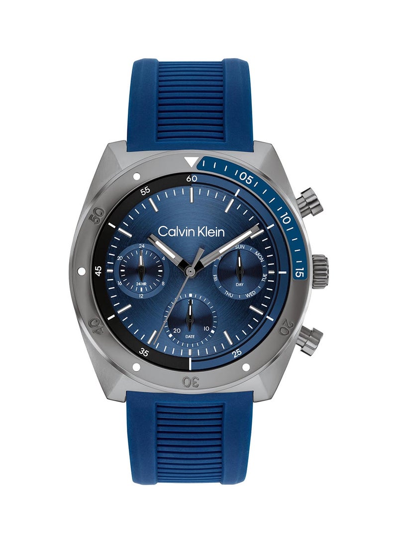 CALVIN KLEIN ساعة CALVIN KLEIN تونوه التناظرية للرجال بحزام أزرق - 25200468 - Image 2