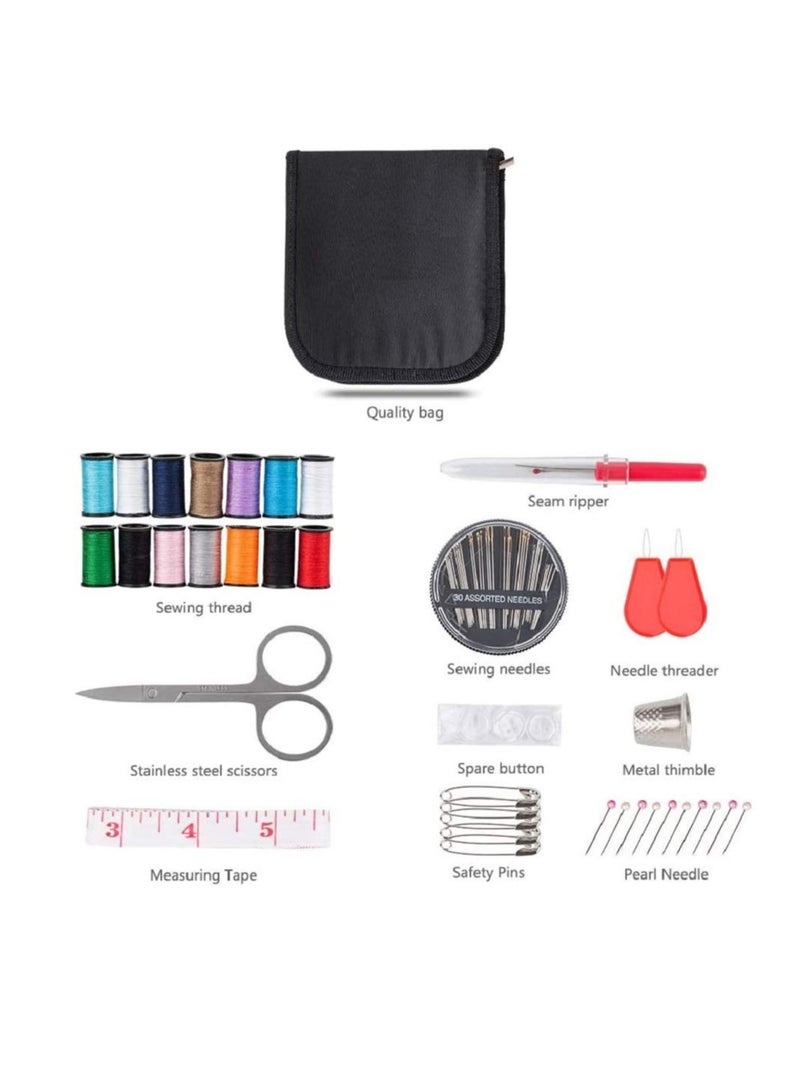 KASTWAVE Sewing Kit, KASTWAVE DIY Sewing Bag Supplies with Sewing Accessories, Portable Mini Sewing Kit for Beginner Stitching , Needlework and Emergency Clothing Fixes, with Premium Black Carrying Case - Image 3