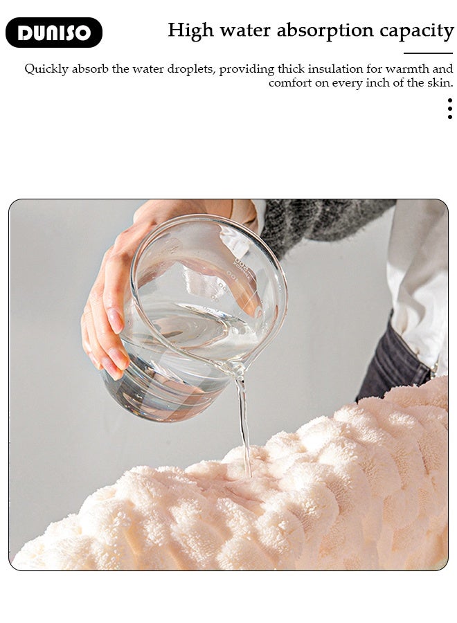 DUNISO Women's Bath Robe, Wearable Bath Towel with Side Pocket Wrap Shower Wrap Towel Dress Long Sleeve Bathrobe Waffle Spa Towel Robes with Adjustable Closure Quick Dry Lightweight Cover Up - Image 5