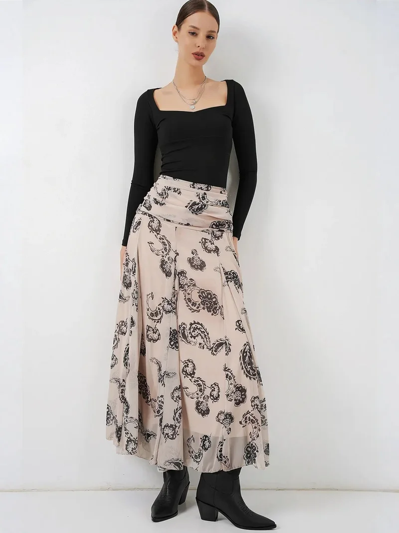 بيغ دارت BDART High Waist Paisley Maxi Skirt