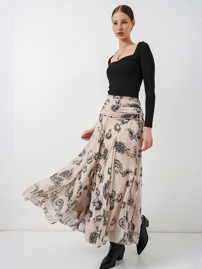 BIG DART BDART High Waist Paisley Maxi Skirt - Image 3