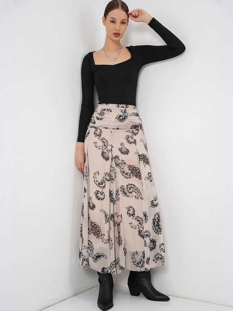 BIG DART BDART High Waist Paisley Maxi Skirt - Image 5