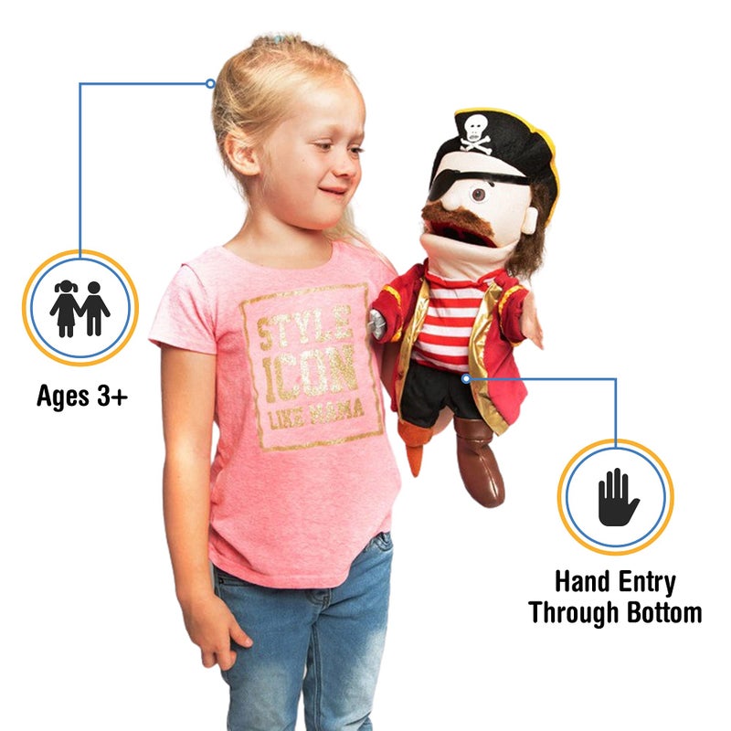 Silly Puppets 14 Pirate wPeg Leg Hand Puppet - Image 3
