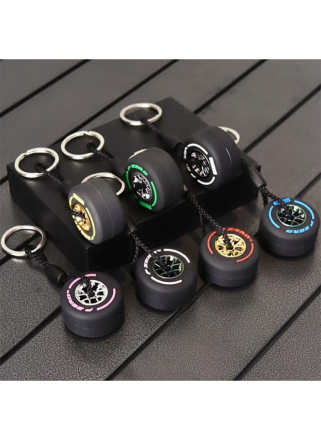 Generic - New Style Detachable Hub Tire Keychain Luxury Unisex Car Keychain Ring Mini F1 Racing Wheel Tire Keychain Luggage Key Charm-Color:A6 - Image 1