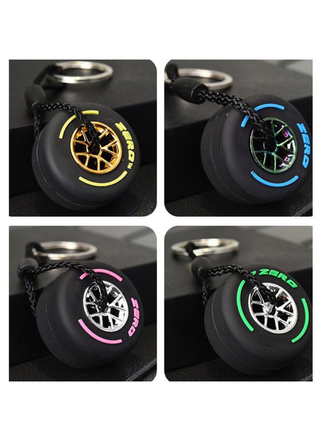 Generic - New Style Detachable Hub Tire Keychain Luxury Unisex Car Keychain Ring Mini F1 Racing Wheel Tire Keychain Luggage Key Charm-Color:A6 - Image 1