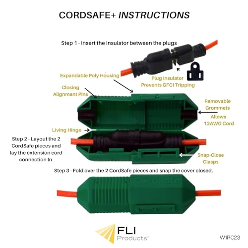 CordSafe Outdoor Extension Cord Protector – Weather-Resistant Snap-Lock Cover for Plug Connections – Rugged UV-Resistant Plastic Plug Protection, 3-Pack - Image 2