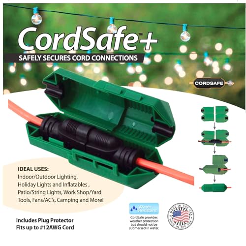 CordSafe Outdoor Extension Cord Protector – Weather-Resistant Snap-Lock Cover for Plug Connections – Rugged UV-Resistant Plastic Plug Protection, 3-Pack - Image 3