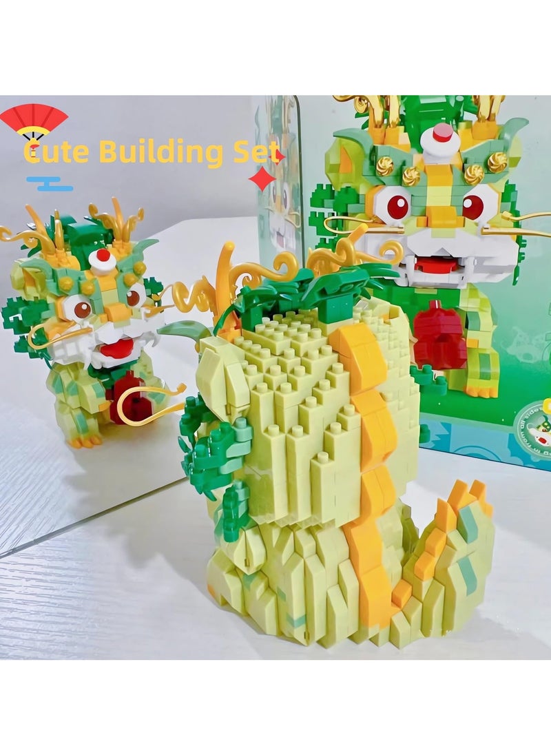 SYOSI Auspicious Dragon 2024 Building Set for Adults，Small Cute Animals Lion Dance Auspicious Lunar New Year Home Decor,STEM Educational Toys Theme for Kid Boy Girl Adult 877 Pcs  - Image 4