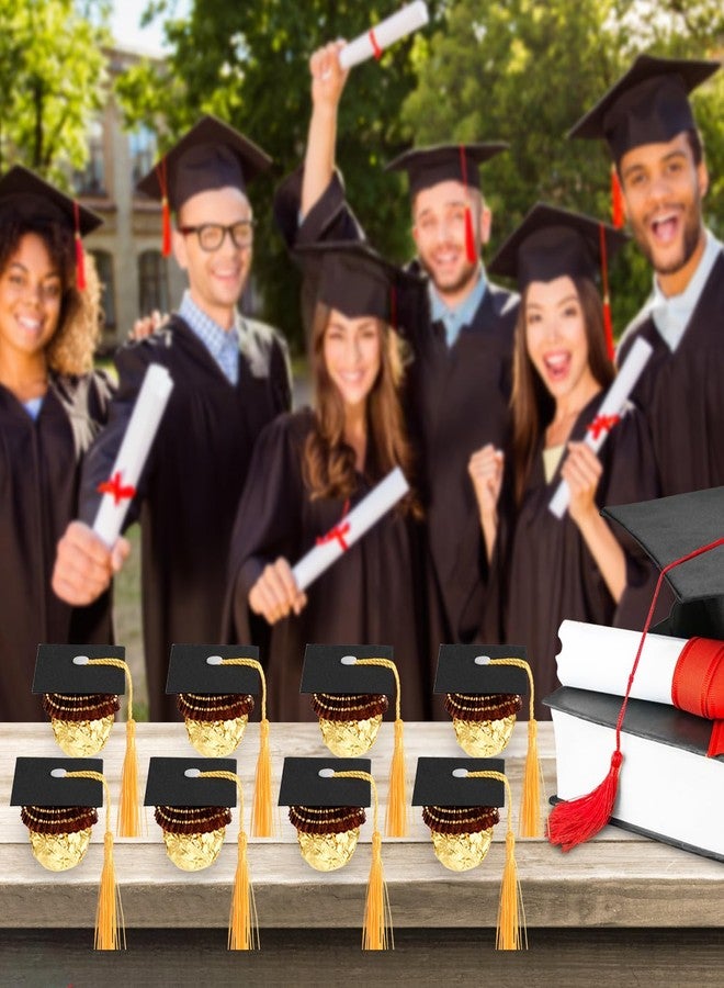 JOFONY 50PCS Graduation Cap Chocolate Decoration,Graduation Decoration Mini Cap with Tassel Suitable for Graduates 2026 Party Chocolate Candy Set - Image 5