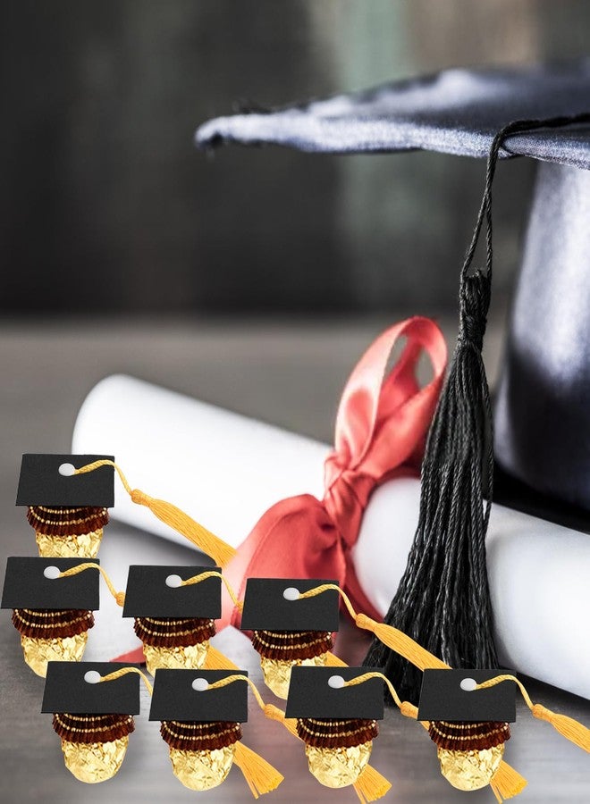 JOFONY 50PCS Graduation Cap Chocolate Decoration,Graduation Decoration Mini Cap with Tassel Suitable for Graduates 2026 Party Chocolate Candy Set - Image 4