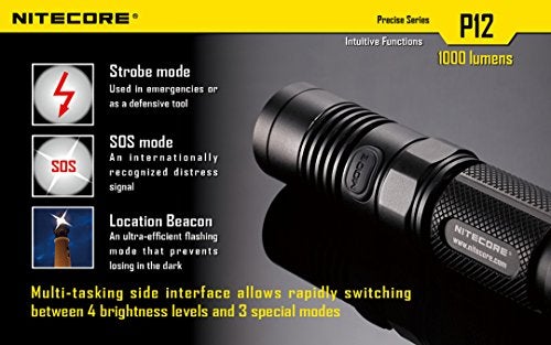 NITECORE P12 2015 Version 1000 Lumens Precise Tactical Flashlight CREE XM-L2 U2 LED Waterproof Flashlight - Image 4