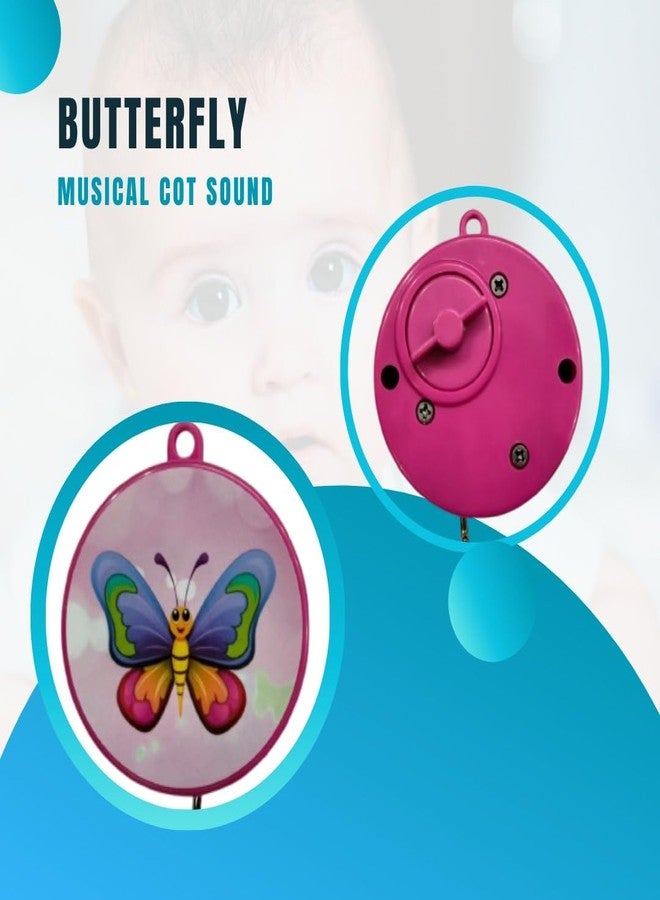 Braintastic حلقة سرير موسيقية تعمل بالزنبرك من برينتاستيك مع فراشات متدلية ودوارة تصدر خشخشة، موسيقى هادئة تساعد على النوم بسلام للأطفال من عمر 0 إلى سنتين - Image 4