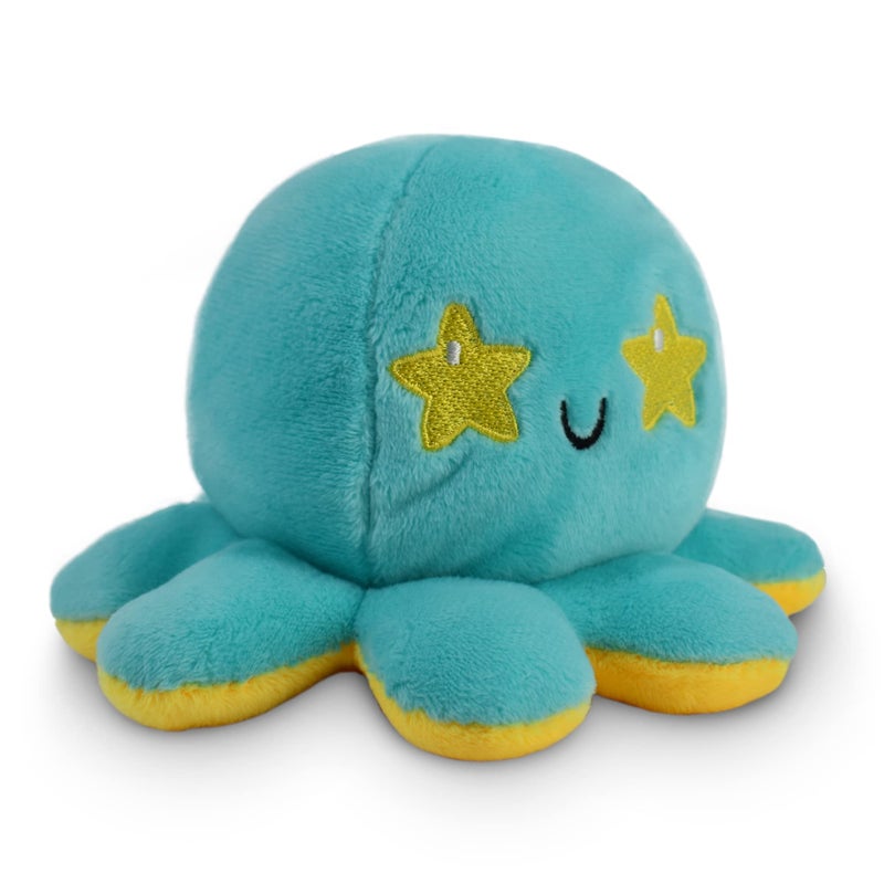 TeeTurtle Reversible Octopus Plushie 4Inch Starry Eyes TwoSided Flip Plush Toy with Embroidered Details Cute Mini Collectible Plush for Kids Teens and Adults - Image 2