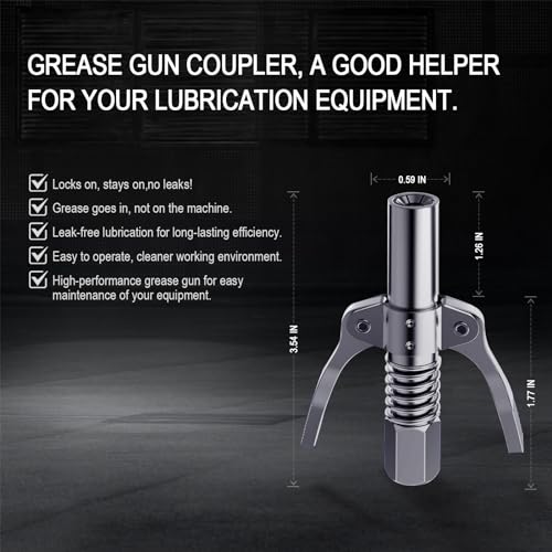 FJXBYWM Grease Gun Coupler Grease Gun Tips,Quick Lock Double Handles Grease Gun Tip with 6 Thickened Claws,Rated 12,000PSI,Compatible with All Grease Guns,Suitable for Automobiles Ships Farm Machinery Etc. - Image 5