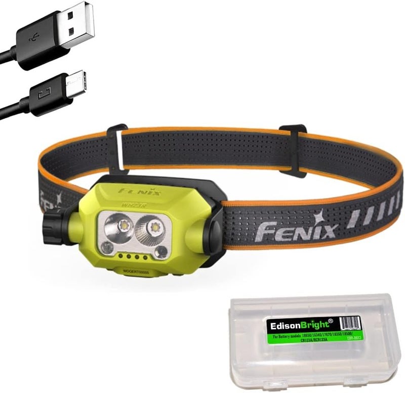 Fenix WH23R 600 Lumen USB Rechargeable GestureMotion Control spotFlood headlamp with EdisonBright Accessory case Bundle - Image 1