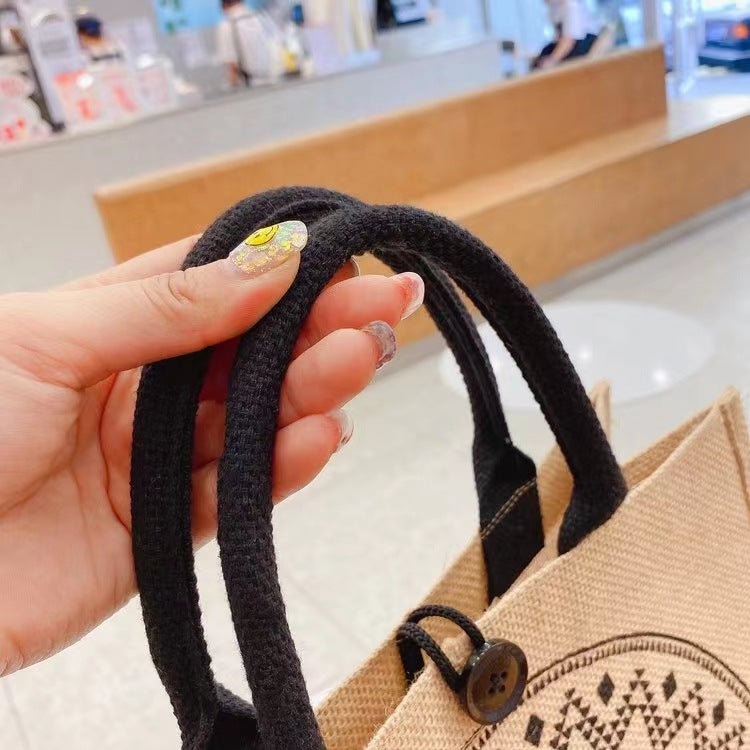 Vintage Linen Tote Bag Handbag Women'S Thickened Canvas Bag Simple Work Small Bag Lunch Box Bag - Image 4