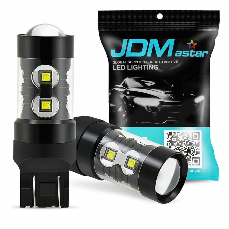 JDM ASTAR Extremely Bright Max 50W High Power 7441 7440 LED Light Bulbs for Back Up Reverse Lights Xenon White