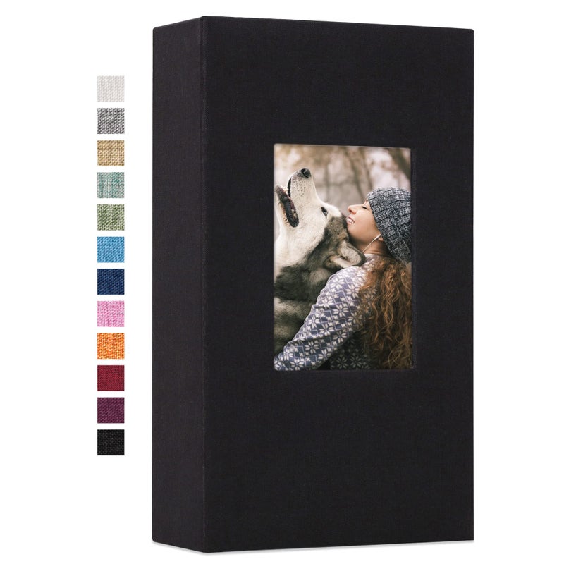 Vienrose Linen Photo Album 300 Pockets for 4x6 Photos Fabric Cover Photo Books Slip-in Picture Albums Wedding Family Valentines Day Gift
