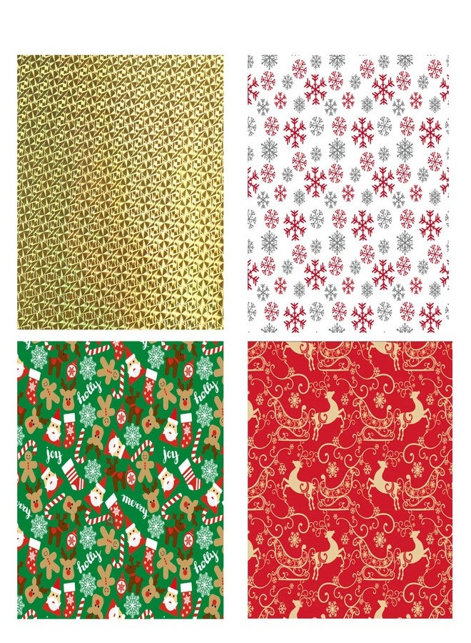 WesGen Christmas Gift Bags,40Pcs Santa Wrapping Bag in 4 Sizes and 4 Designs with Inserted Drawstring Ribbons and Tags for Wrapping Holiday - Image 2