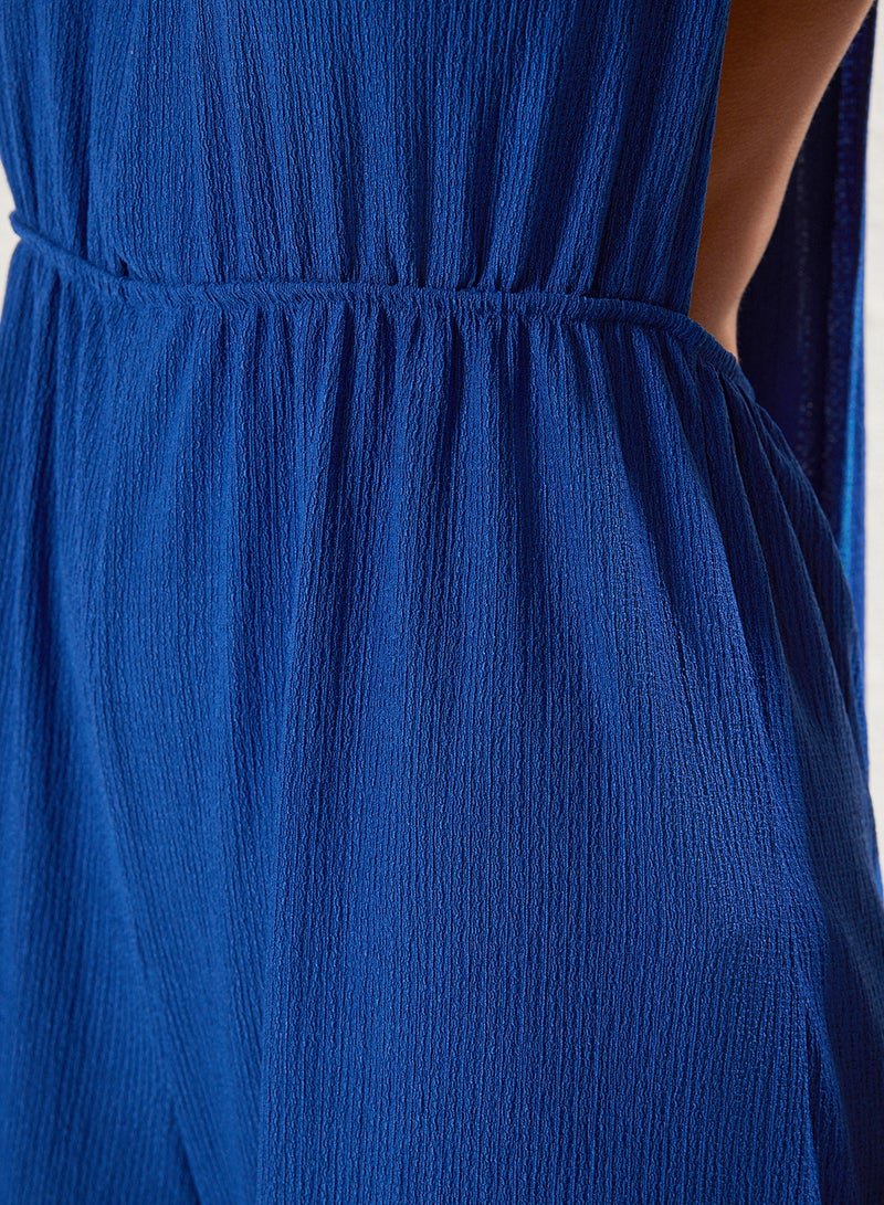 trendyol Cobalt Dokuma Slit Maxi Beach Jumpsuit Tbess23Tu00010 - Image 4