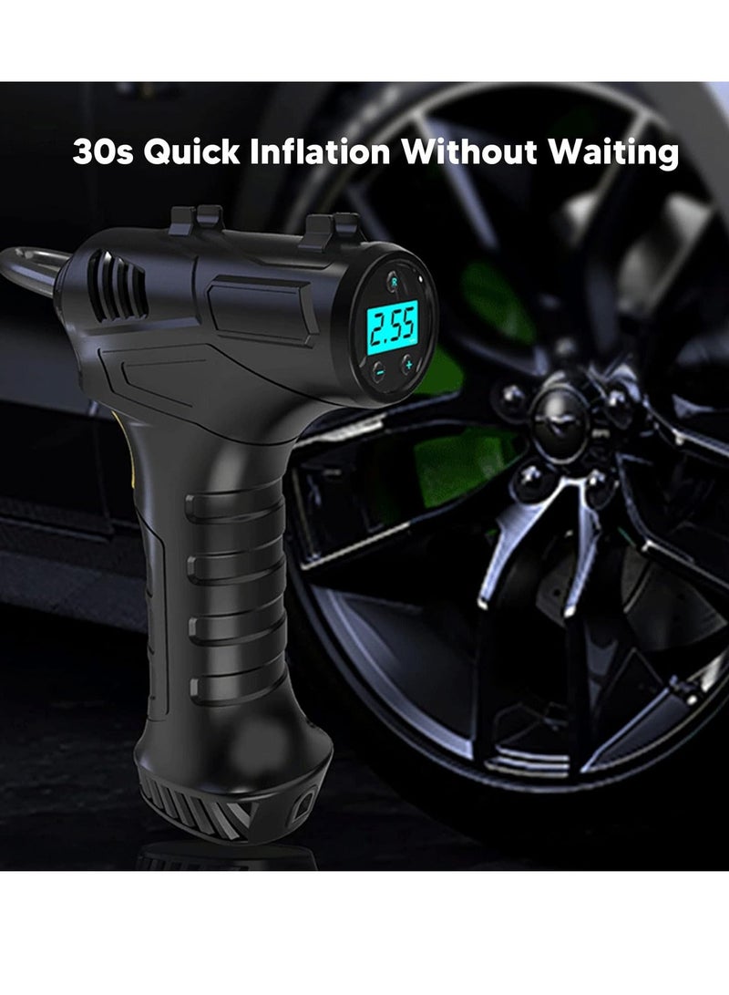 Car Tires Pump, Auto Stop LED Light Pressure Preset Cordless Tire Inflator Digital Display 120W for Vehicle - Image 3