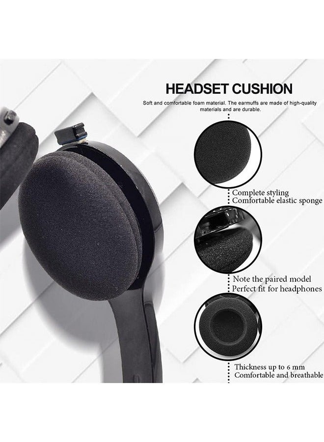 Geustos Foam Ear Pad Replacement Cushions Headphone Earphone Headset Disposable Sponge Covers 10 Pairs 60mm 2.4" Replacement Foam Ear Pud Earpads Sponge Cushion Covers Headset Black - Image 5