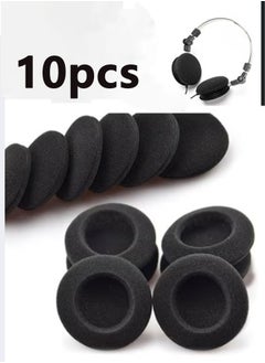 Geustos Foam Ear Pad Replacement Cushions Headphone Earphone Headset Disposable Sponge Covers 10 Pairs 60mm 2.4" Replacement Foam Ear Pud Earpads Sponge Cushion Covers Headset Black  - Image 1