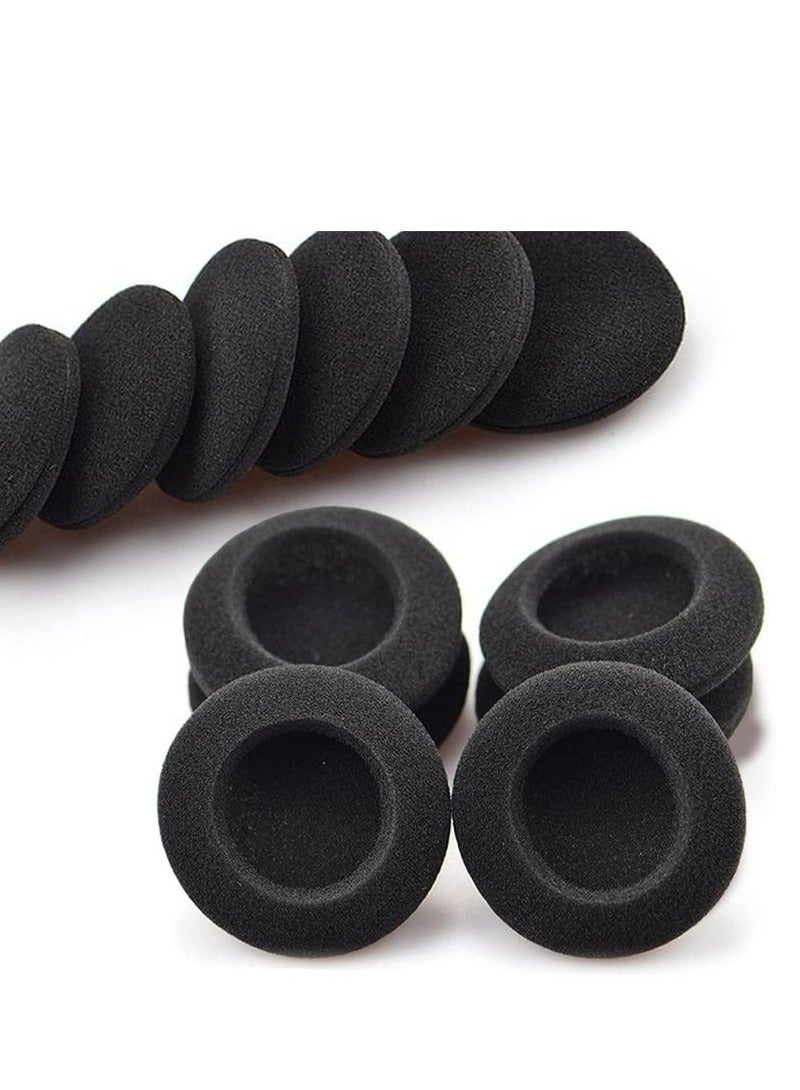 Geustos Foam Ear Pad Replacement Cushions Headphone Earphone Headset Disposable Sponge Covers 10 Pairs 60mm 2.4" Replacement Foam Ear Pud Earpads Sponge Cushion Covers Headset Black - Image 2