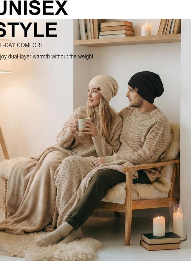 YANIKY Slouchy Beanie for Women Men, Soft Lightweight Skull Cap for All Seasons, White, One size - Image 3