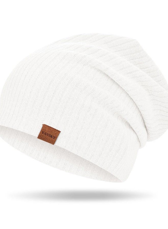 YANIKY Slouchy Beanie for Women Men, Soft Lightweight Skull Cap for All Seasons, White, One size - Image 1