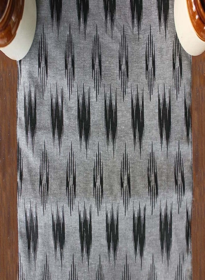 Dekor World 1 Piece Cotton Pochampaaly Weave Ikat Printed Collection Table Runner (Black,33x240 cm or 13x94 Inches or 8 Seater)-for Dining Room and Living Room - Image 2