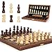 Kvintes Magnetic Travel Chess Set 12inch Wooden Magnetic Chess Board 2 Extra Queen Folding Chessboard for Storage Toys Games for Adults Vintage Chess Game Family Board Games Educational Toy Sets - Image 3