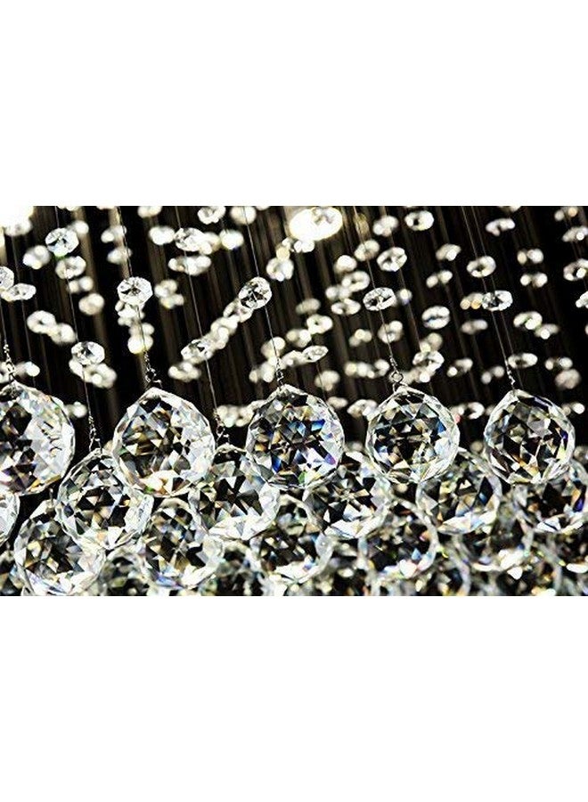 CRYSTA WORLD 4-Lights Modern Chandelier K9 Crystal Chandelier Light Fixture,Modern Flush Mount Ceiling Light Fixtures Raindrop Chandelier for Bedroom,Dining Room,Living Room,H18 x D12 - Image 4