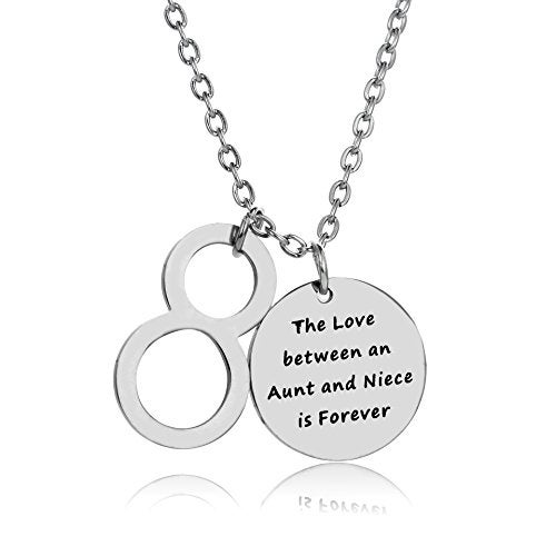 Meiligo Aunt Niece Gift Bracelet The love between an Aunt and Niece is forever Pendant Necklace Aunt Jewelry (Necklace) - Image 1