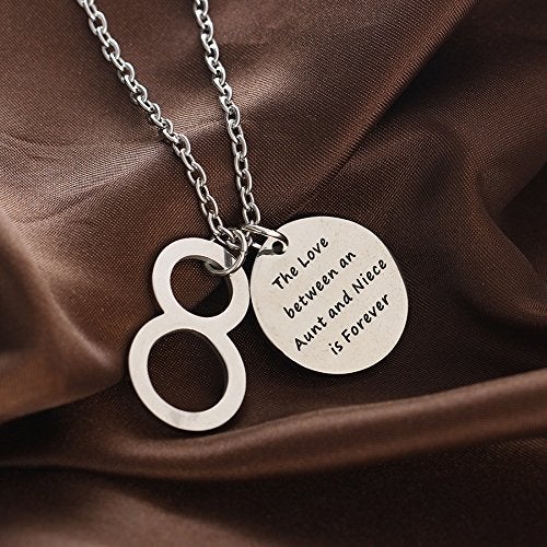 Meiligo Aunt Niece Gift Bracelet The love between an Aunt and Niece is forever Pendant Necklace Aunt Jewelry (Necklace) - Image 2