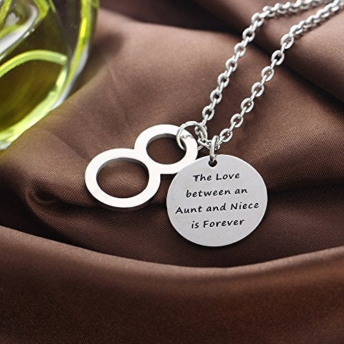 Meiligo Aunt Niece Gift Bracelet The love between an Aunt and Niece is forever Pendant Necklace Aunt Jewelry (Necklace) - Image 4