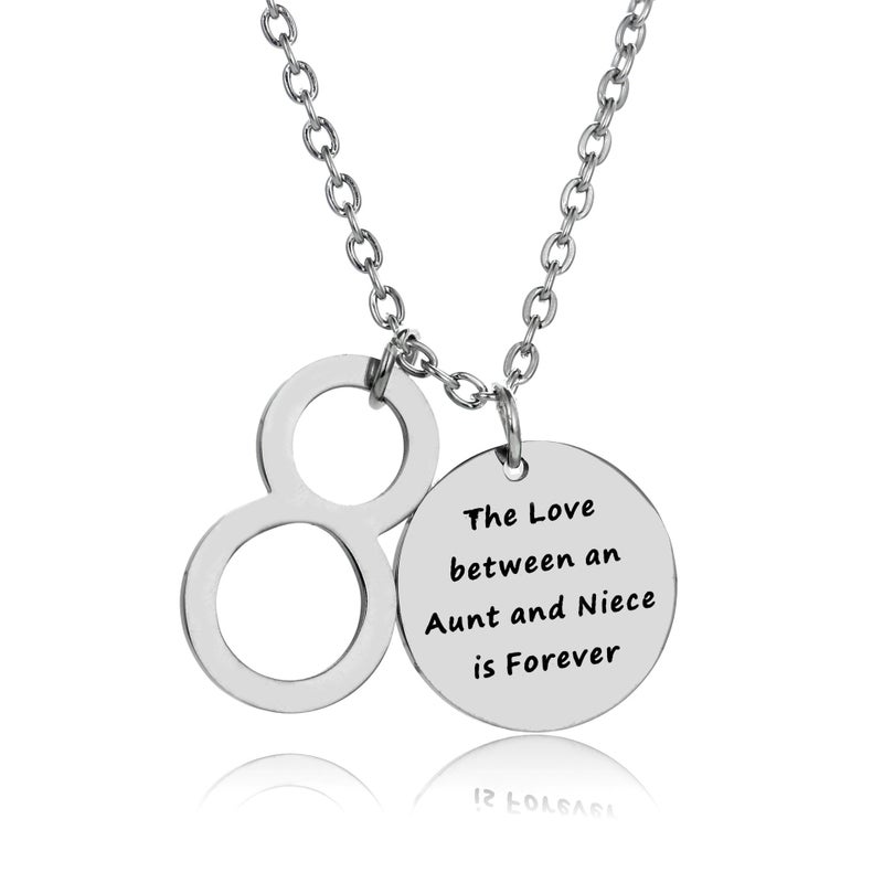 Meiligo Aunt Niece Gift Bracelet The love between an Aunt and Niece is forever Pendant Necklace Aunt Jewelry (Necklace) - Image 5