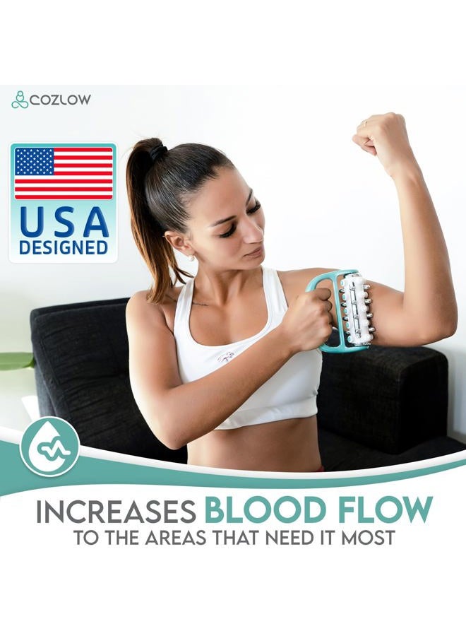COZLOW MyoRelease Lymphatic Drainage Massager (Green), Ultimate Fascia Release & Scar Tissue Massage Tool, Personal Handheld Massage Roller for Shoulder, Neck, Thigh, Leg & Back - Image 3