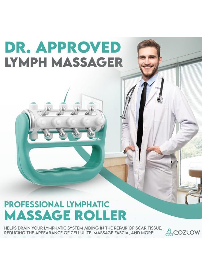COZLOW MyoRelease Lymphatic Drainage Massager (Green), Ultimate Fascia Release & Scar Tissue Massage Tool, Personal Handheld Massage Roller for Shoulder, Neck, Thigh, Leg & Back - Image 2