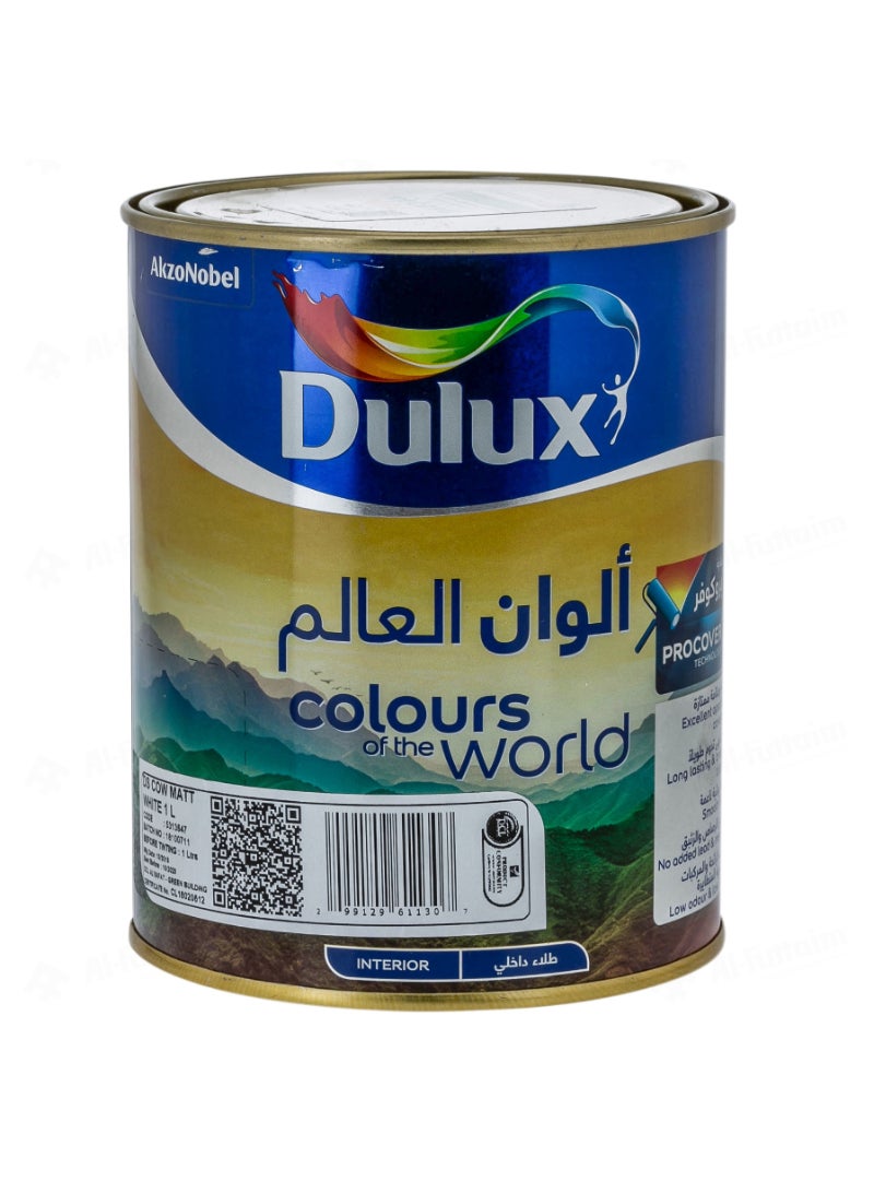 ألوان العالم من دولوكس (أبيض مطفي، 1 لتر)